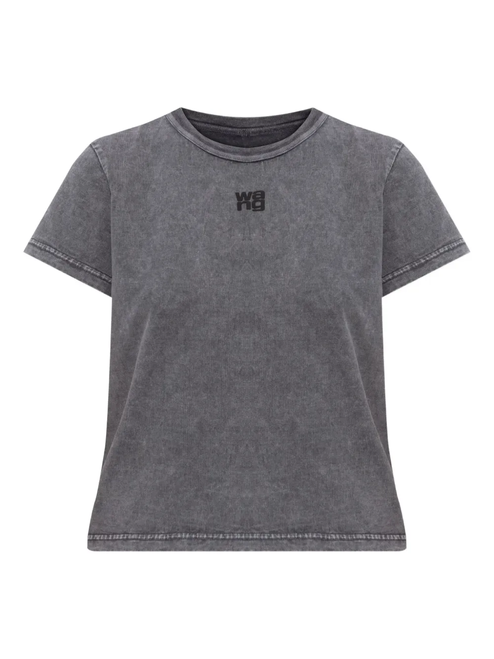 

Хлопковый топ с вышитым логотипом Alexander Wang, серый