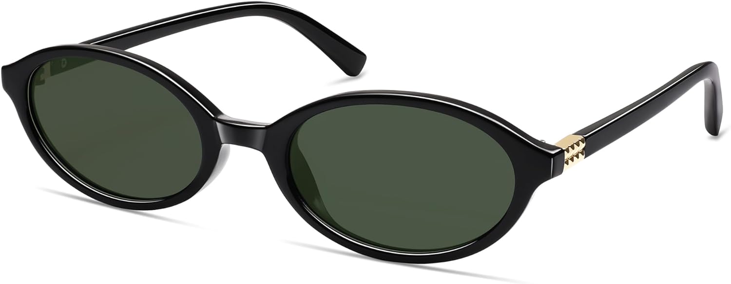 

Ретро овальные солнцезащитные очки для женщин и мужчин, маленькие, в стиле 90-х, узкие, винтажные, забавные, стильные солнцезащитные очки AP3728 Appassal, C2 Black/Green