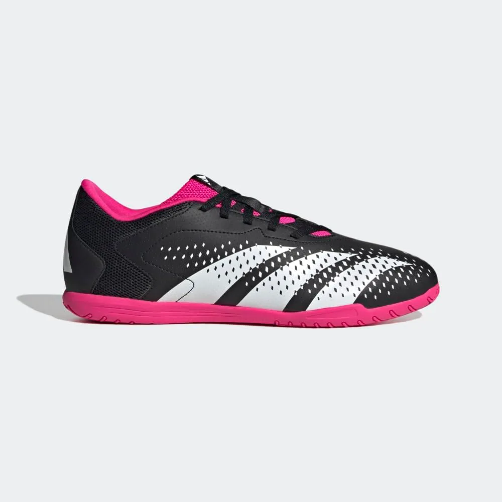 Футбольные бутсы для зала Adidas Predator Accuracy.4 - королевский синий цвет, верх из синтетических материалов и переработанных материалов, черный/белый/розовый — фото 2