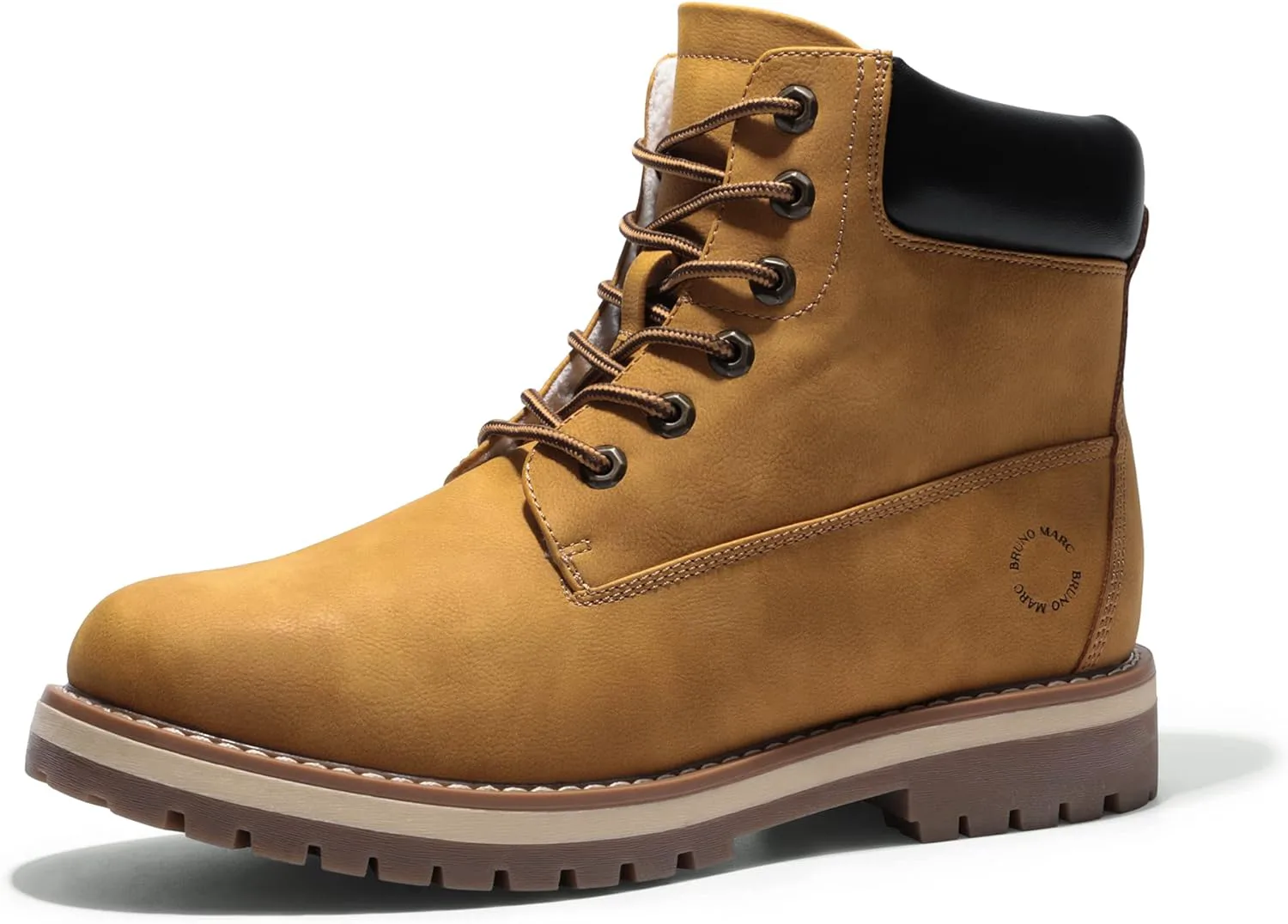 

Мужские классические зимние осенние повседневные ботинки Bruno Marc, теплые рабочие ботинки для холодной погоды 3.0, желтый