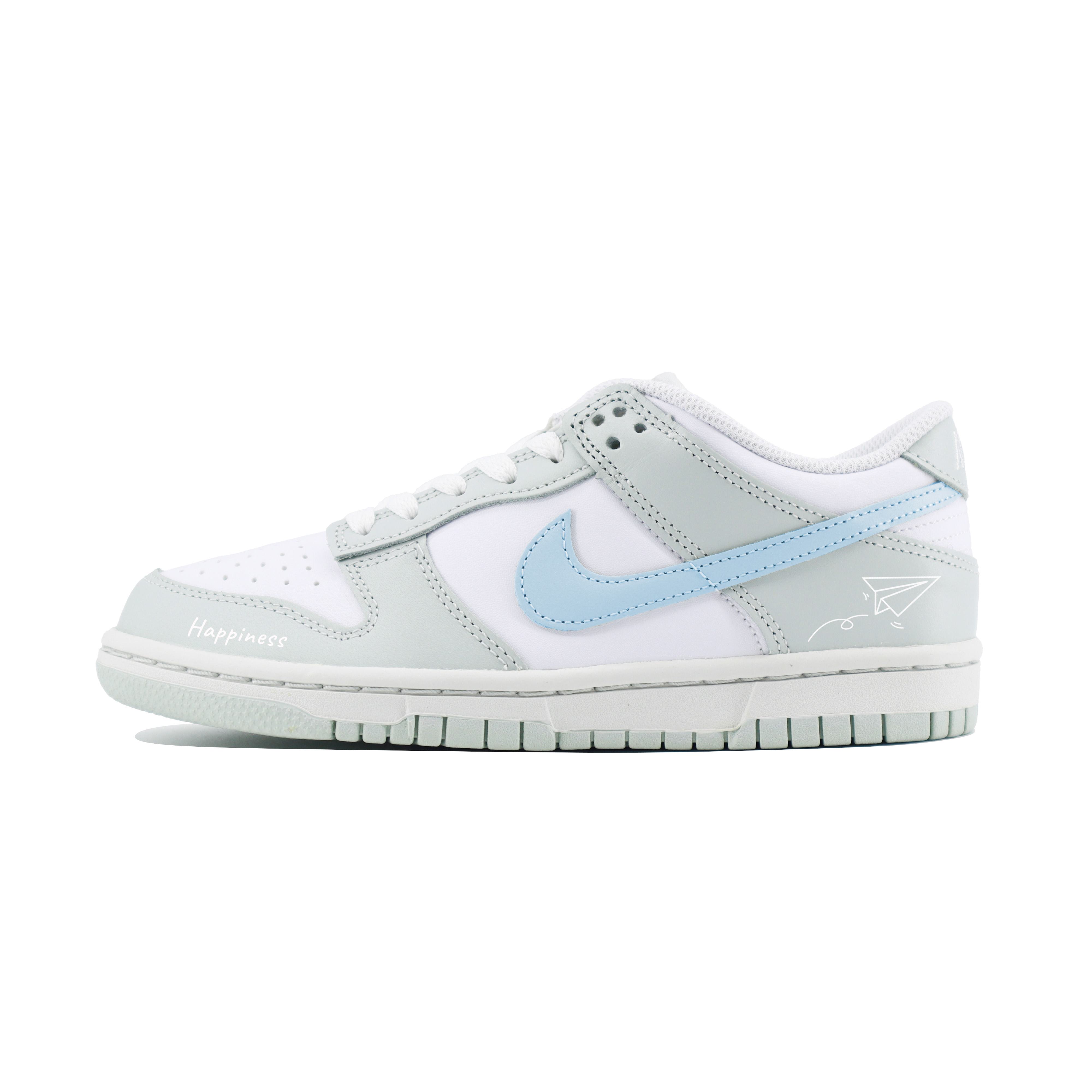 

Dunk LOW Противоскользящие износостойкие низкие кроссовки для скейтбординга для детей и подростков Nike, белый/синий