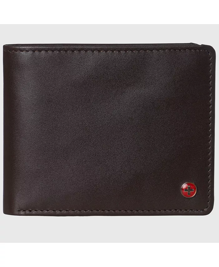 

Мужской кошелек Commuter RFID с двумя окошками для удостоверений и разделом для купюр Alpine Swiss, коричневый