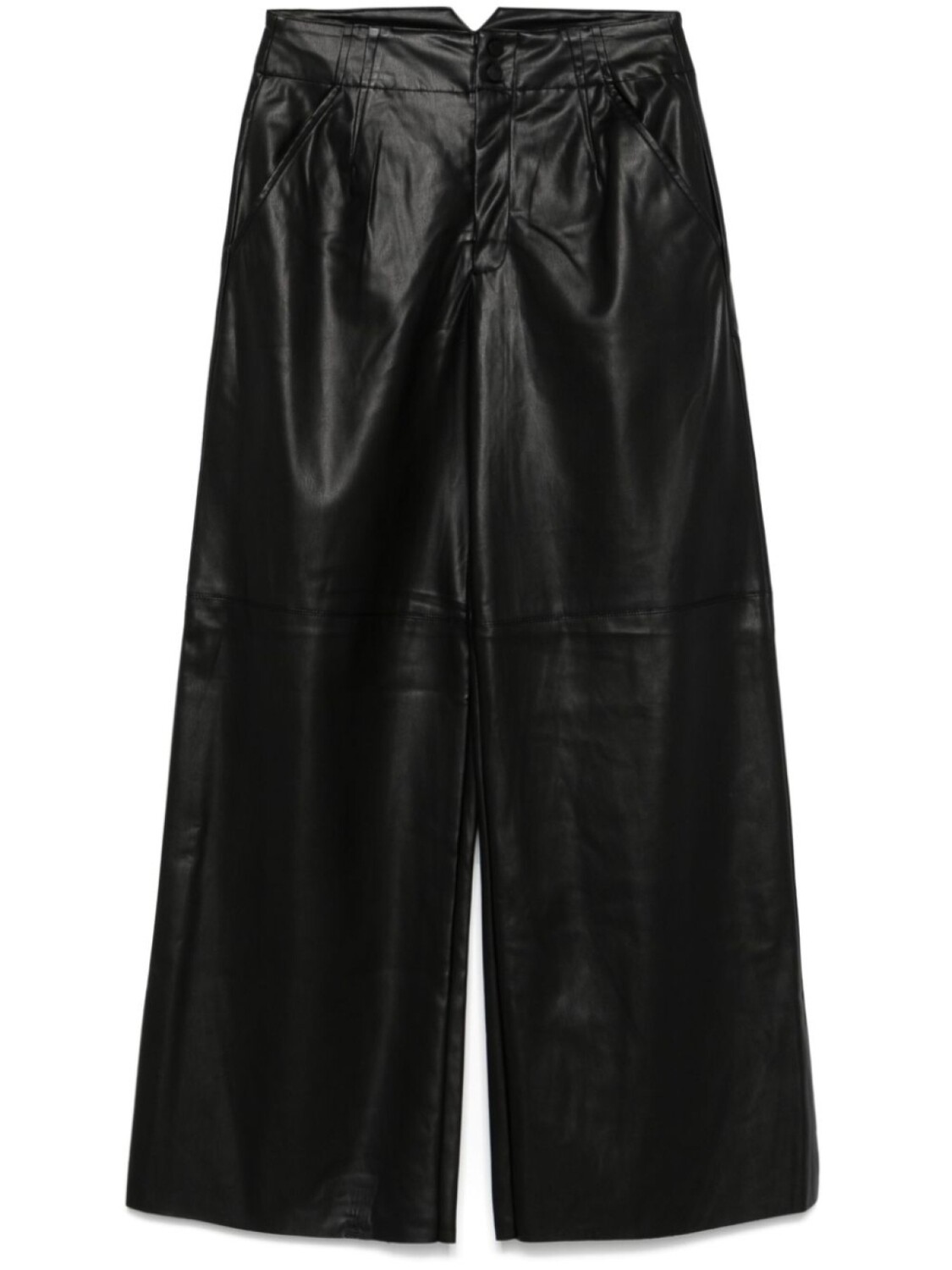 

Брюки широкого кроя из искусственной кожи DKNY, черный