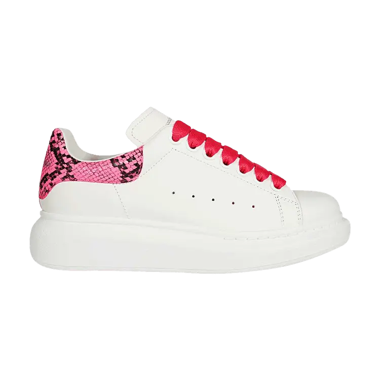 Кроссовки Alexander McQueen Alexander McQueen Wmns Oversized Sneaker 'Snake Print - White Pink', белый