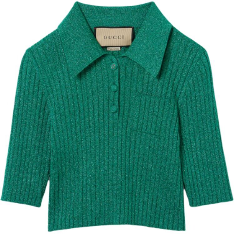 

Рубашка поло женская зеленая Gucci, Зеленый, Рубашка поло женская зеленая Gucci