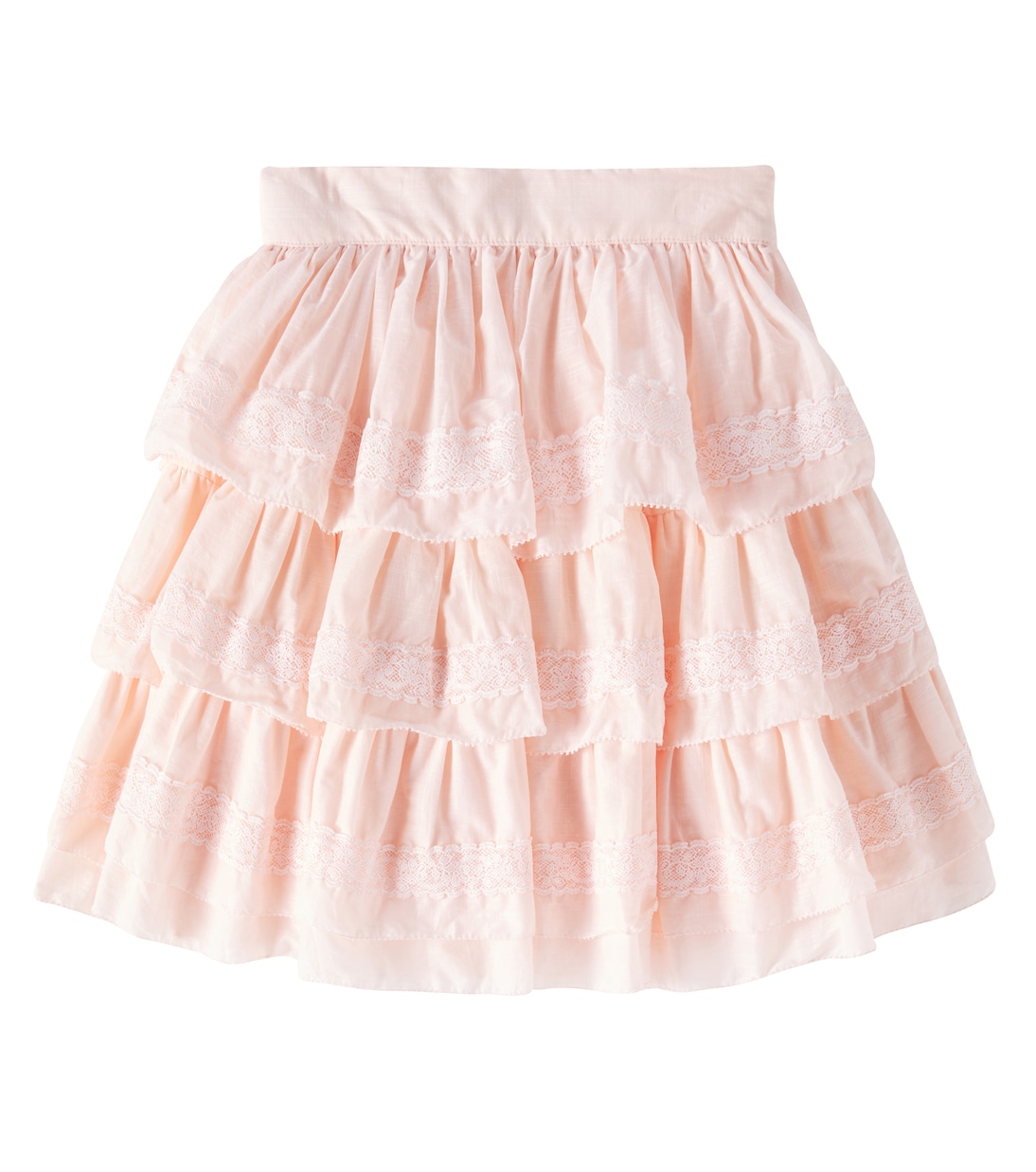 

Хлопковая юбка с кружевной отделкой в несколько ярусов Petite Amalie , Soft Peach