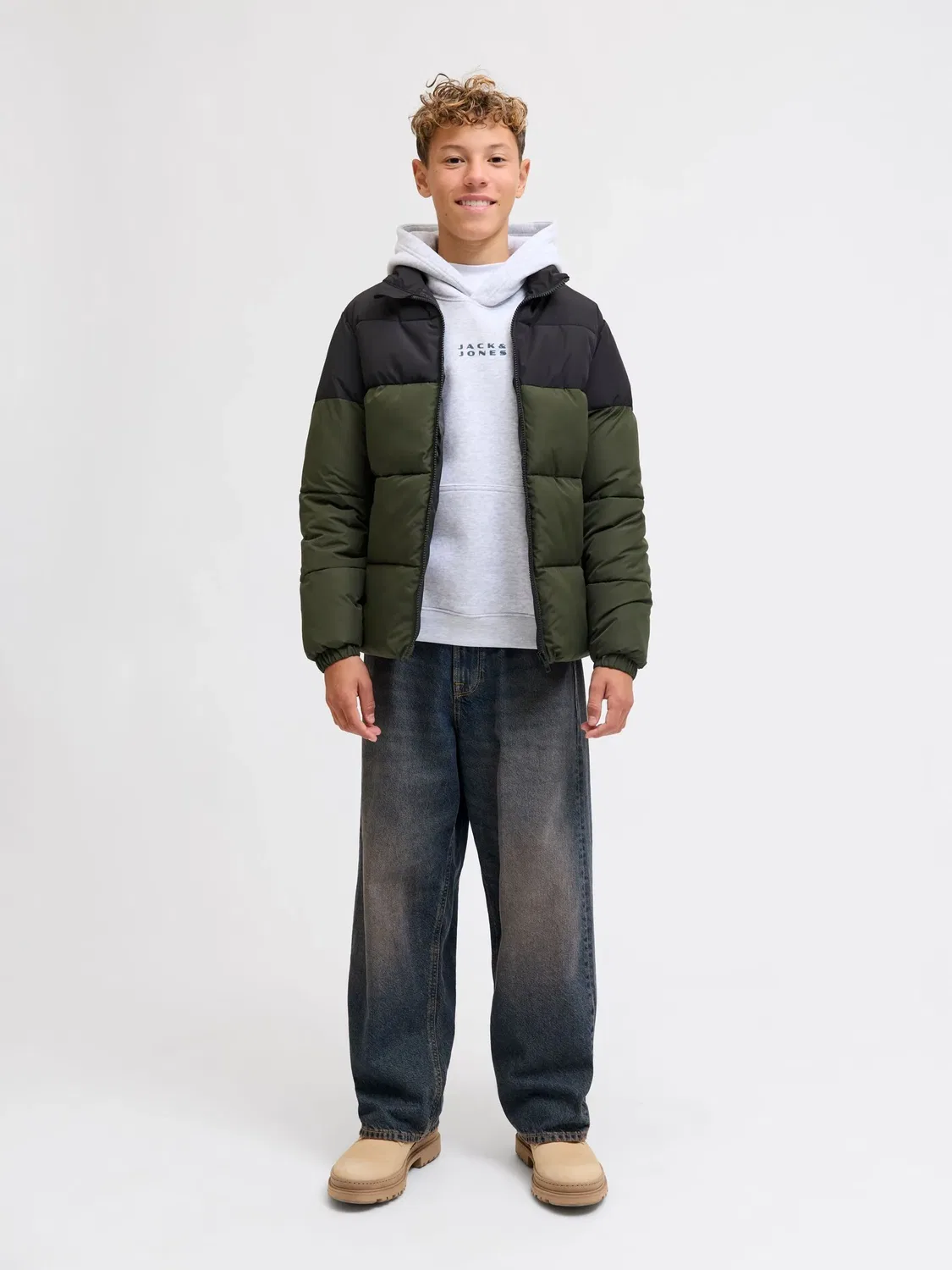 Стеганая куртка с капюшоном JACK & JONES Junior, розовый — фото 4