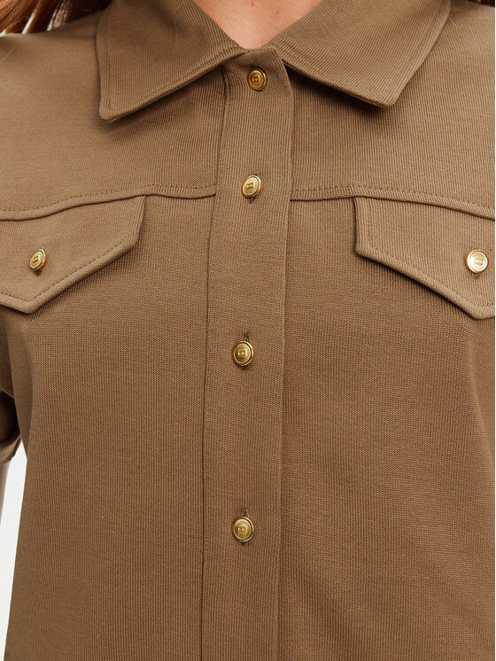 Рубашка regular fit Gold Button WW0WW44626 Tommy Hilfiger, коричневый — фото 4