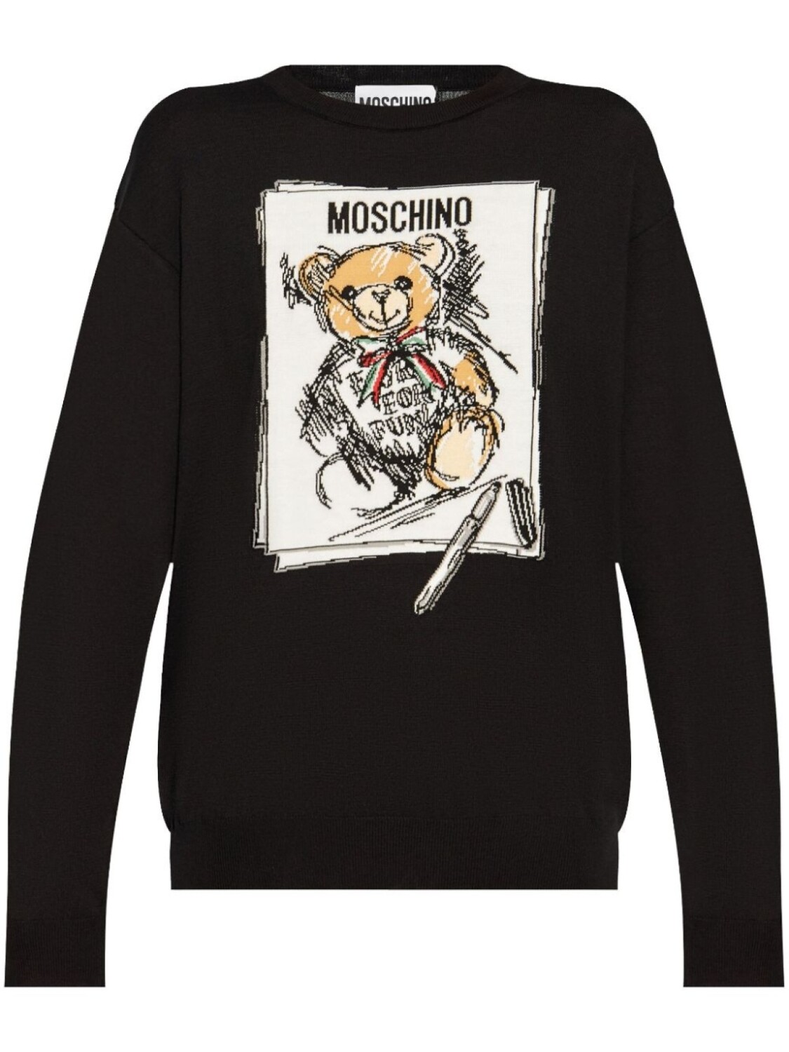 

Moschino свитер с вышитым логотипом, черный