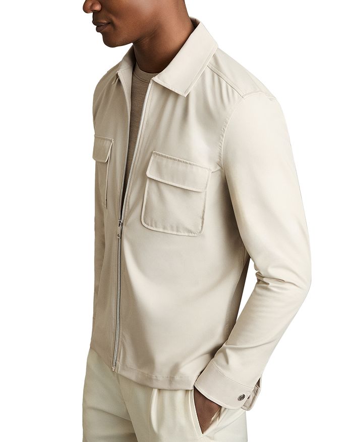 

Техническая куртка на молнии Overshirt REISS, слоновая кость/кремовый