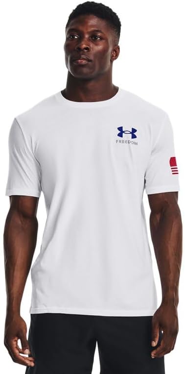 

Новая мужская футболка с надписью «Freedom Banner» от Under Armour, (101) White/Red/Royal