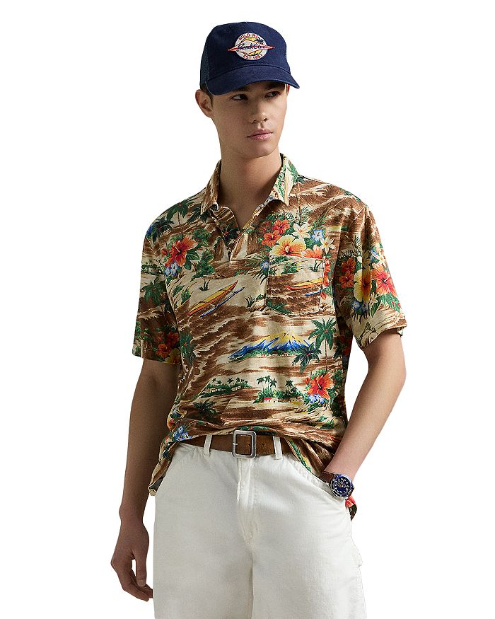 

Классическая поло из тропического льна и хлопка Polo Ralph Lauren, мультиколор