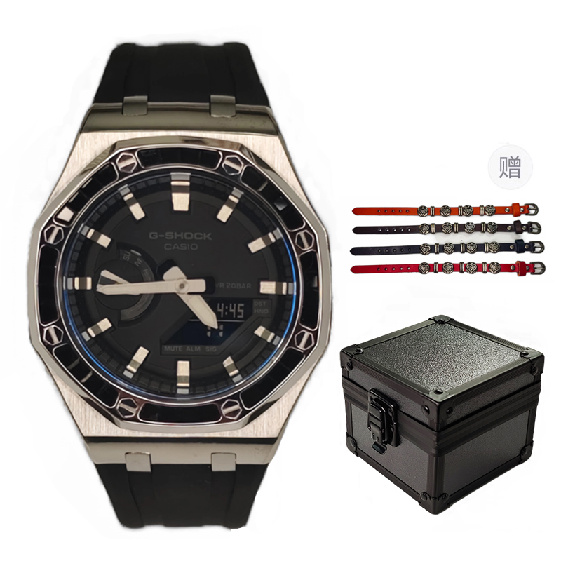 

Унисекс часы CASIO с жидкокристаллическим/аналоговым двойным дисплеем, 44 мм, черные