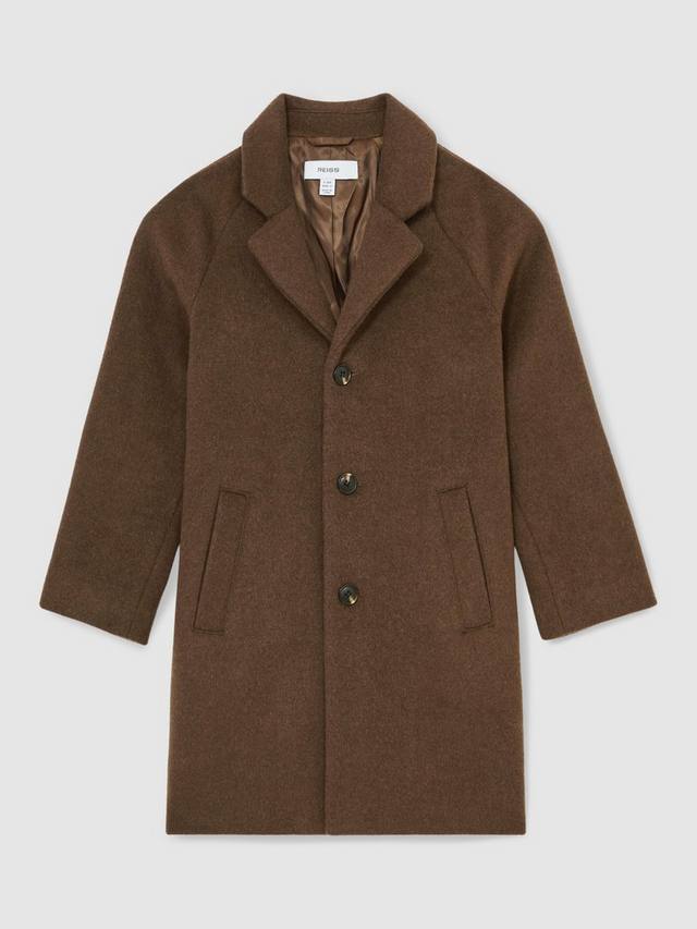 

Детское пальто Wallace из шерстяной смеси Reiss, Light Brown