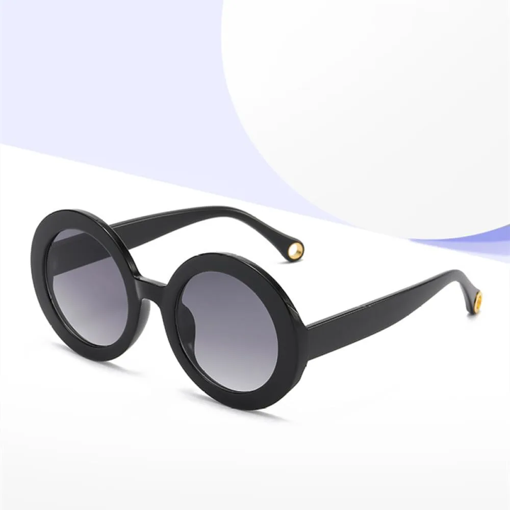 

Модные разноцветные круглые солнцезащитные очки для женщин, винтажные градиентные очки для мужчин, панк-солнцезащитные очки UV400 MTZJH, Black Gray Gradient