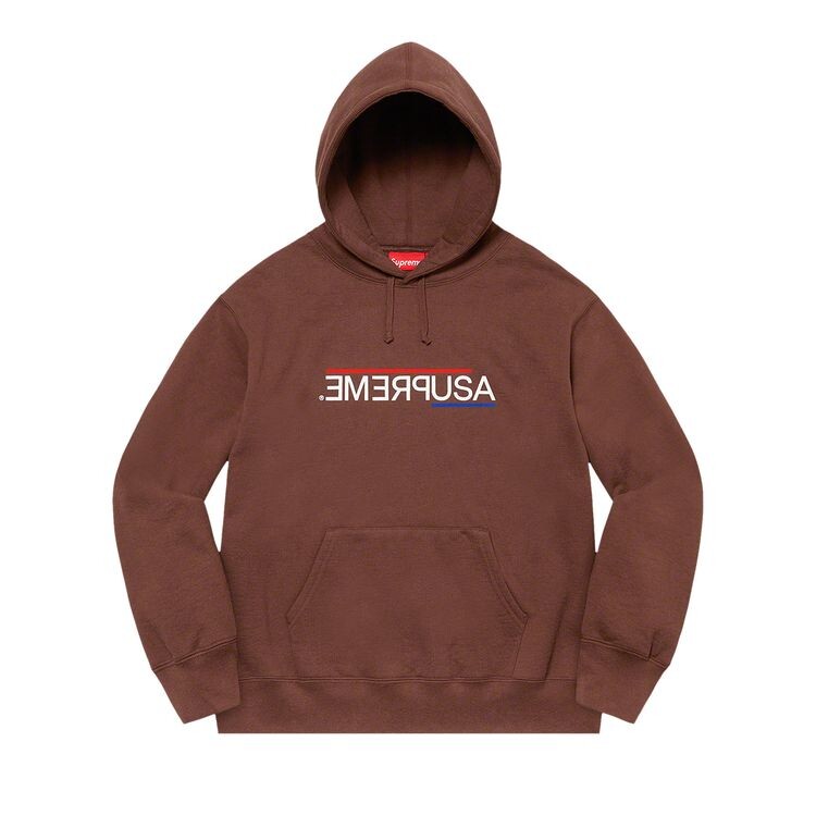 

Толстовка Supreme USA Hooded Sweatshirt Dark Brown, коричневый
