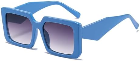 

Модные солнцезащитные очки большого квадратного размера с градиентным серым покрытием, тренд 2027 года, стильные очки для женщин с защитой от ультрафиолета UV400 MTZJH, Blue