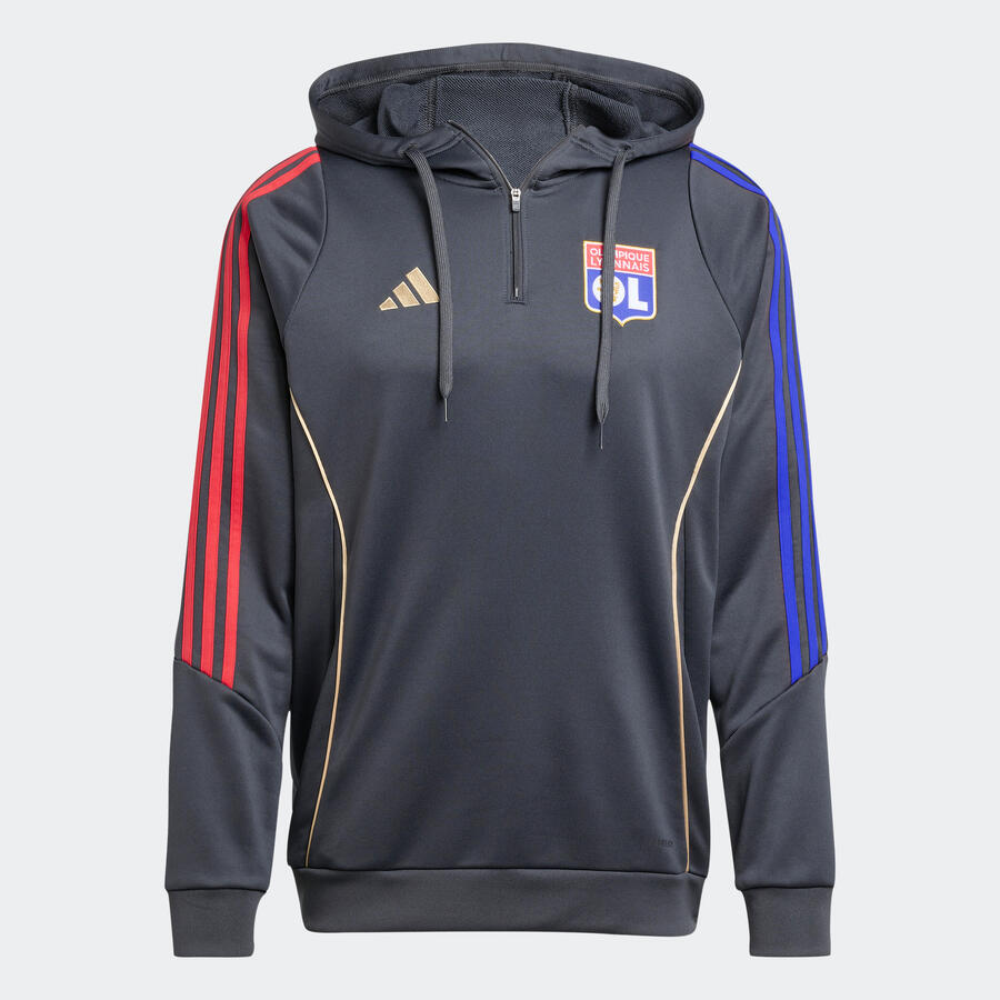 ADIDAS Женская/мужская футбольная толстовка с капюшоном - Olympique Lyon 25/26 — фото 3