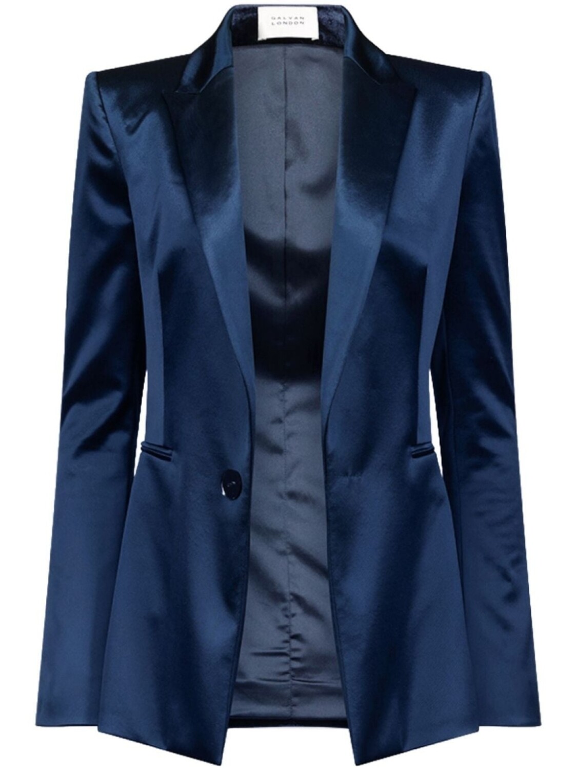 

Galvan London однобортный атласный блейзер Sculpted, синий