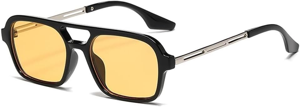 

Женские солнцезащитные очки конфетного цвета с двойной перемычкой, мужские градиентные, с защитой от УФ-излучения UV400, для занятий спортом на открытом воздухе, бега и езды на велосипеде LXLHWN, Black Yellow