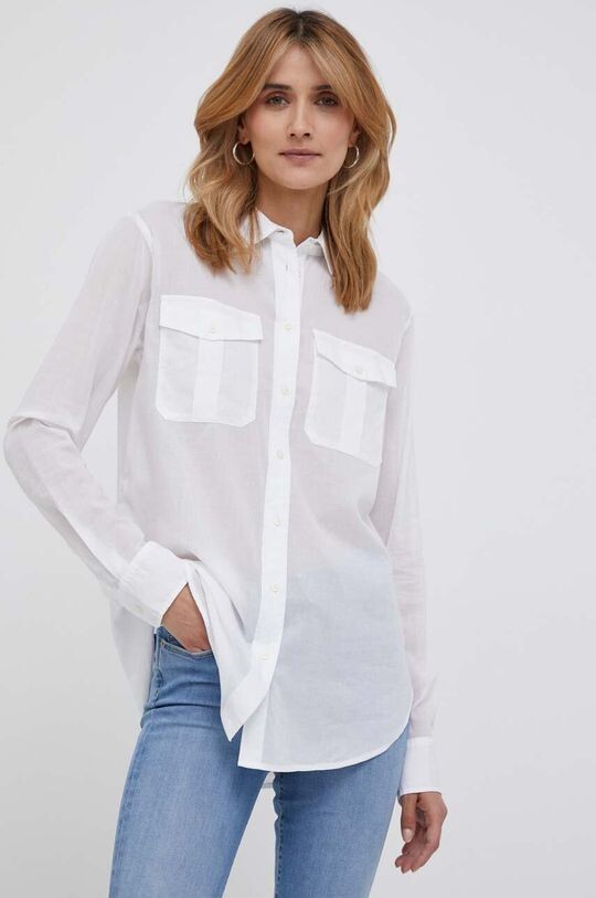 

Хлопковая рубашка Lauren Ralph Lauren, белый