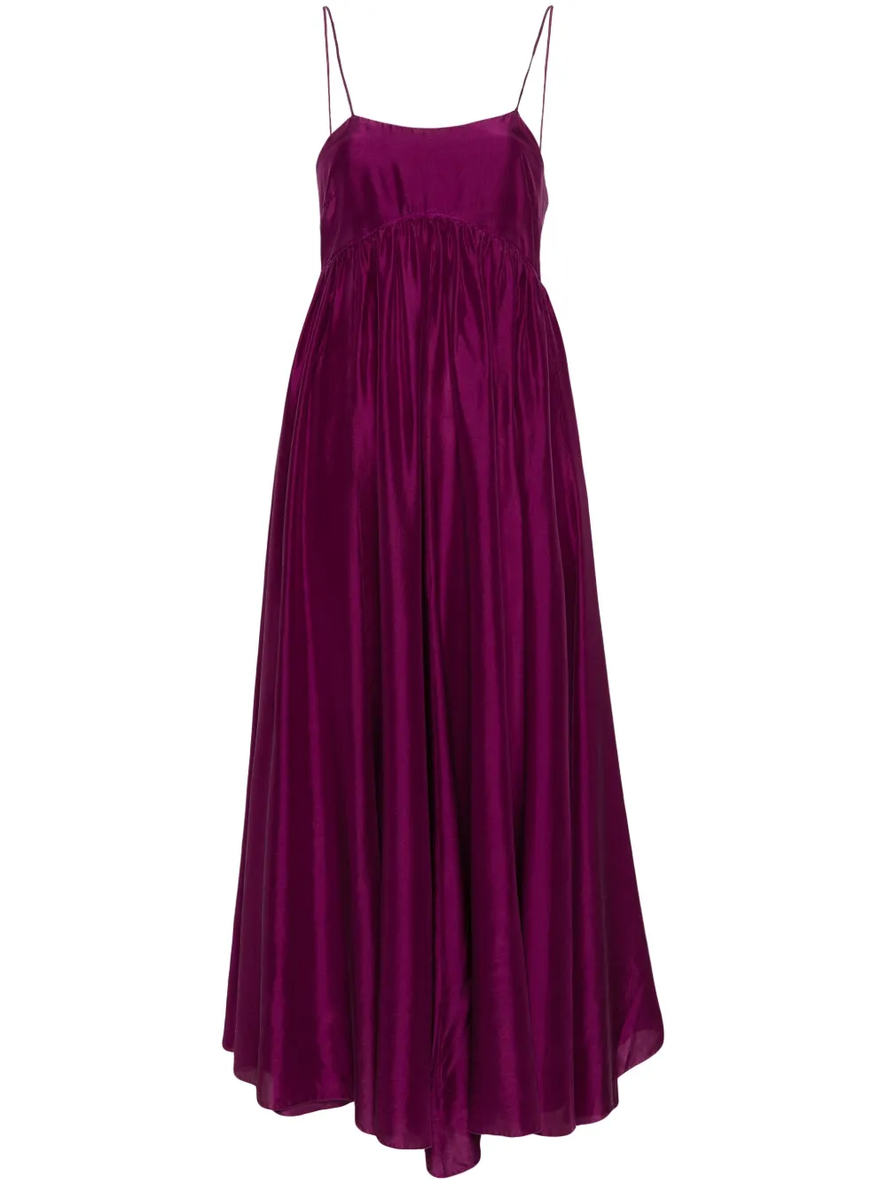 

Шелковое платье макси Forte Forte, фиолетовый