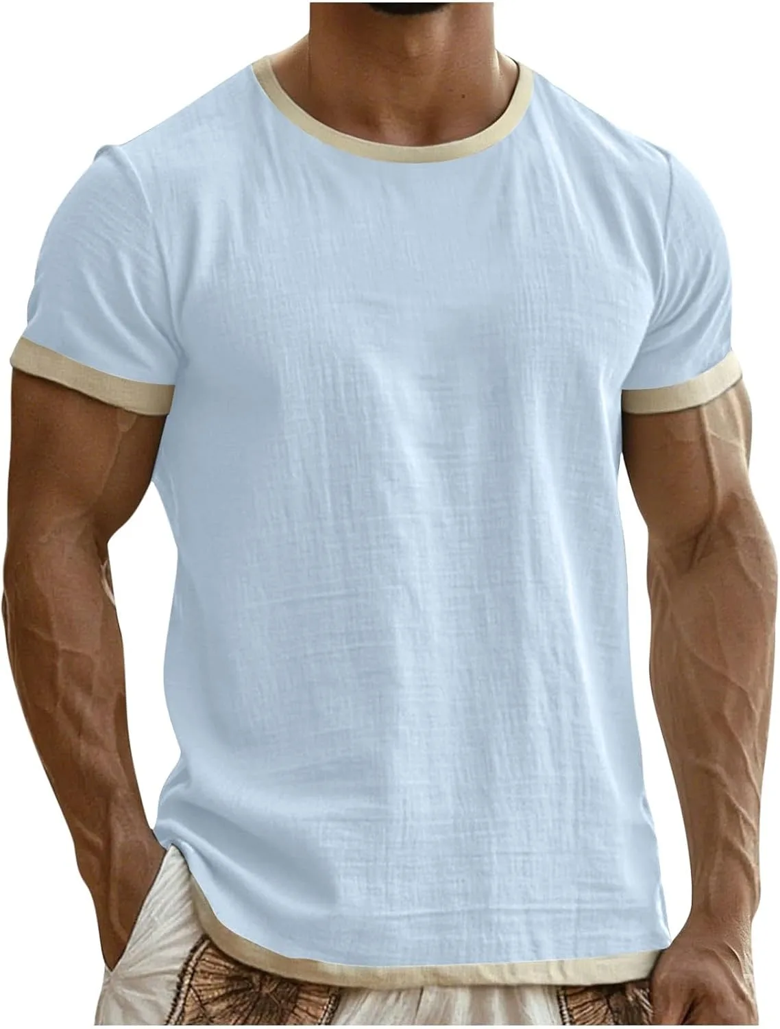 

Футболка мужская Crew Neck, легкая, с коротким рукавом, Slim Fit Xiaojmake