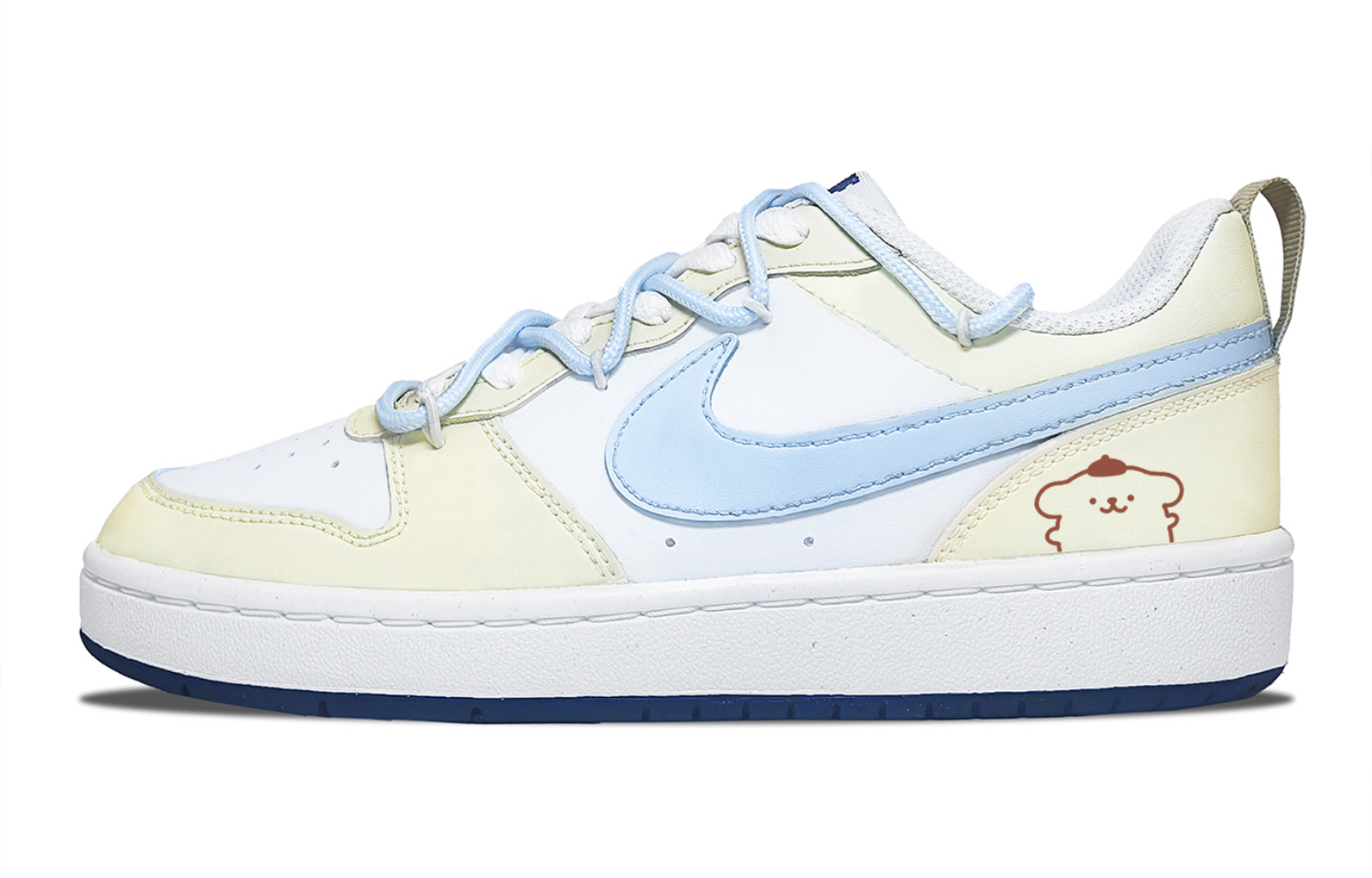 

Nike Кроссовки для скейтбординга Court Borough Sea Salt Puppy Abrasion Resistant низкие детские желтый белый подростки