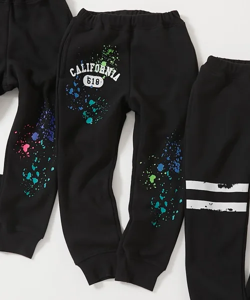 Детские штаны с флисом внутри Devirock PRINT черные