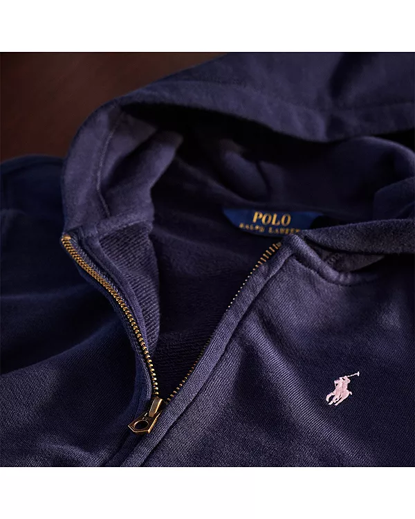 Детская флисовая толстовка на молнии для малышей Ralph Lauren, синий — фото 3