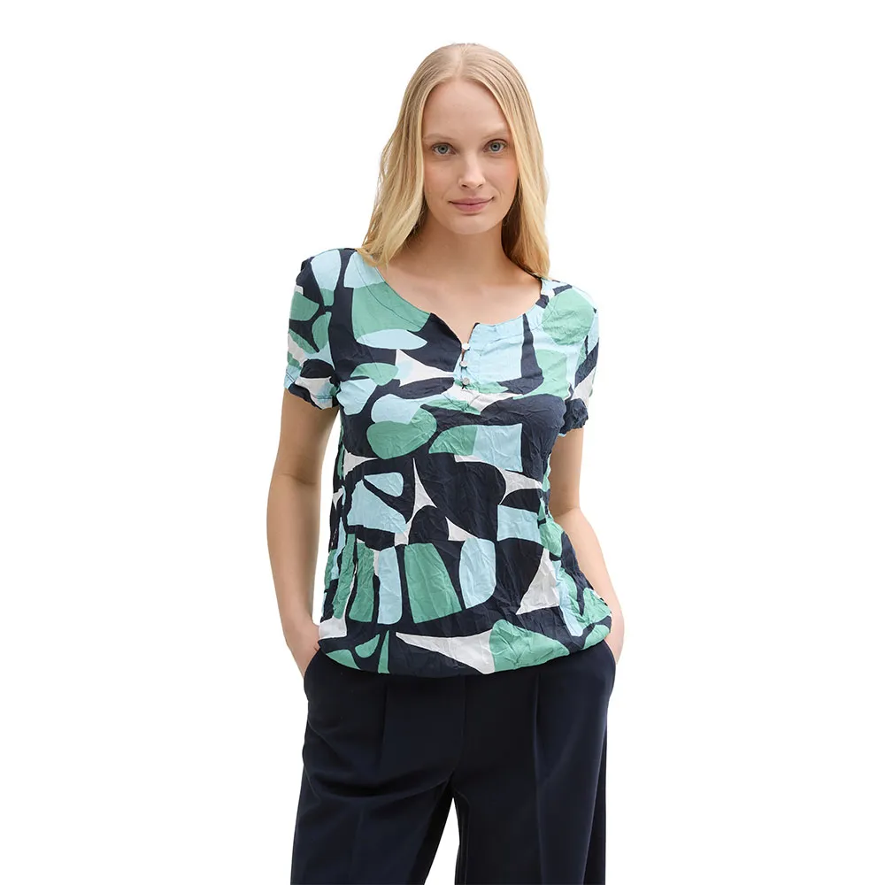 

Футболка с коротким рукавом Tom Tailor Crincle Alloverprinted, зеленый