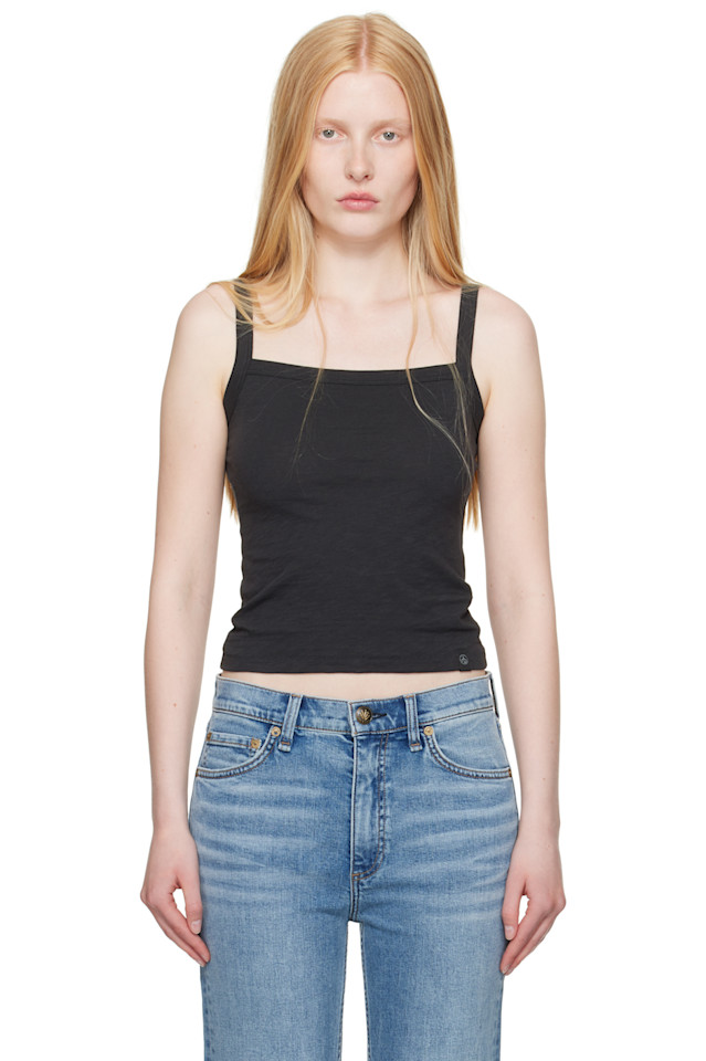 

Массивный топ с квадратным вырезом Rag & Bone, черный