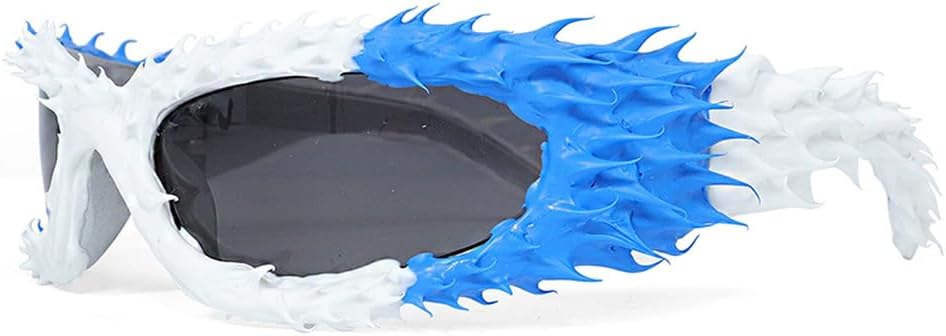 

Солнцезащитные очки ручной работы, изготовленные методом капельного клея, необычной формы, в мужском стиле, стильные солнцезащитные очки-маски для мужчин WNCKSQ, C4whiteblue