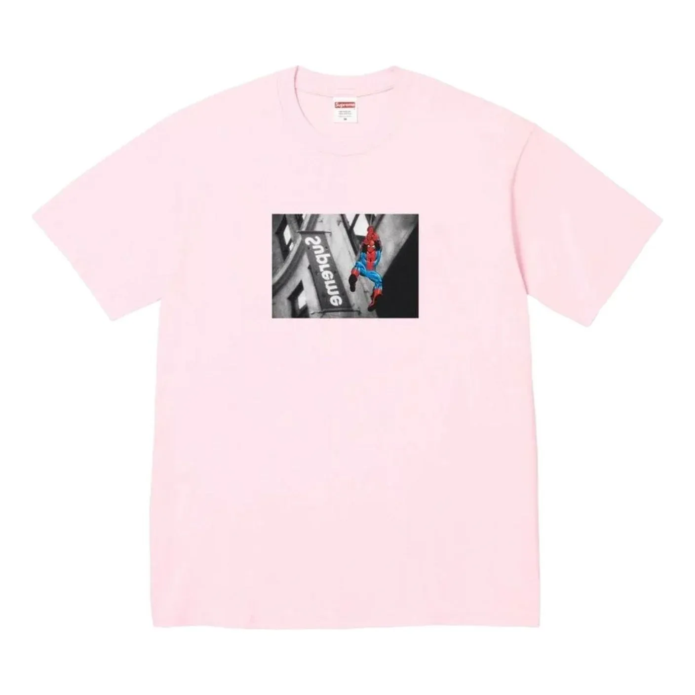 Футболка Supreme SS26 Spider-Man, светло-розовая