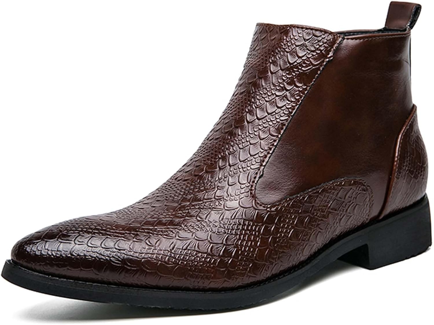 

Мужские ботинки челси, модные остроносые, для делового, повседневного и формального стиля, ботильоны, для офиса, банкетного костюма, делового костюма, высокие кожаные туфли Generic, коричневый