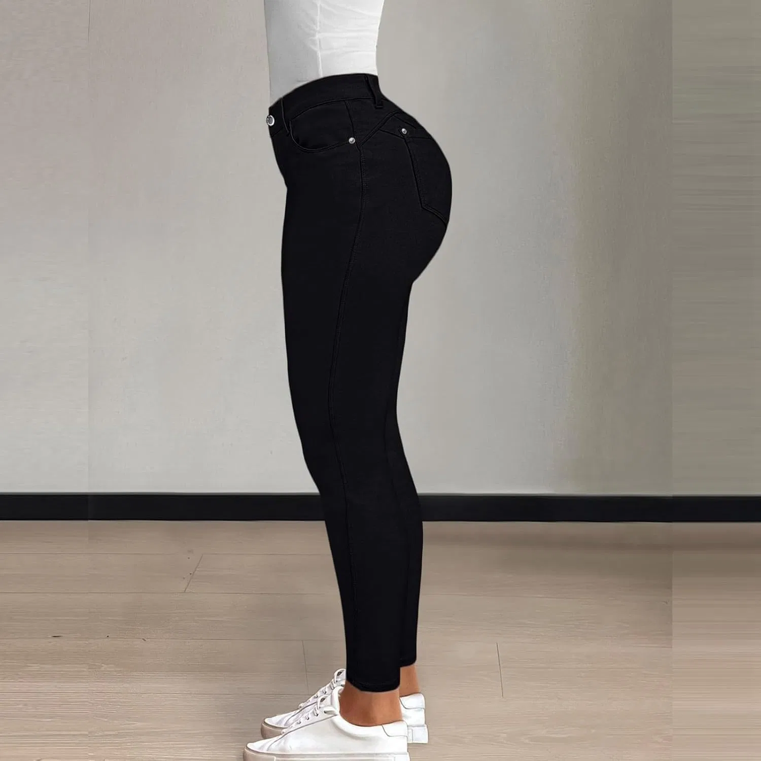 Джинсы скинни Women's High Waist Skinny Jeans, черный — фото 4