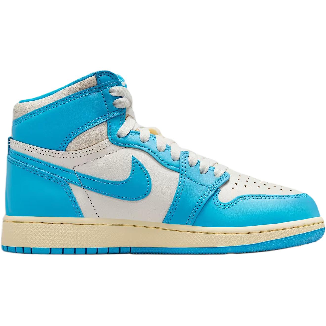 Air 1UNC противоскользящие износостойкие высокие детские баскетбольные кроссовки Jordan, белый/синий — фото 3