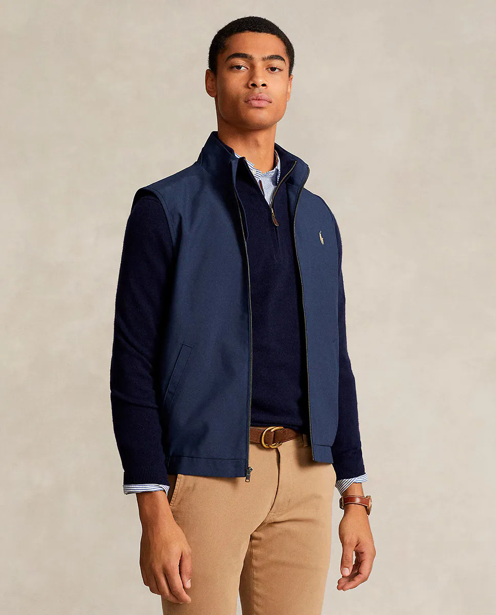 

Мужской жилет-пальто с вышитой лошадью Polo Ralph Lauren, темно-синий