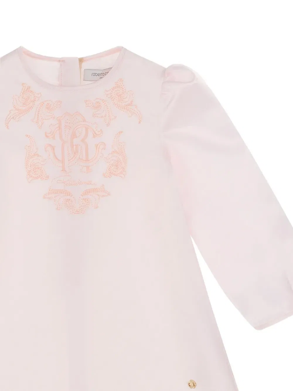 Платье с монограммой и шипами Roberto Cavalli Junior, розовый — фото 3