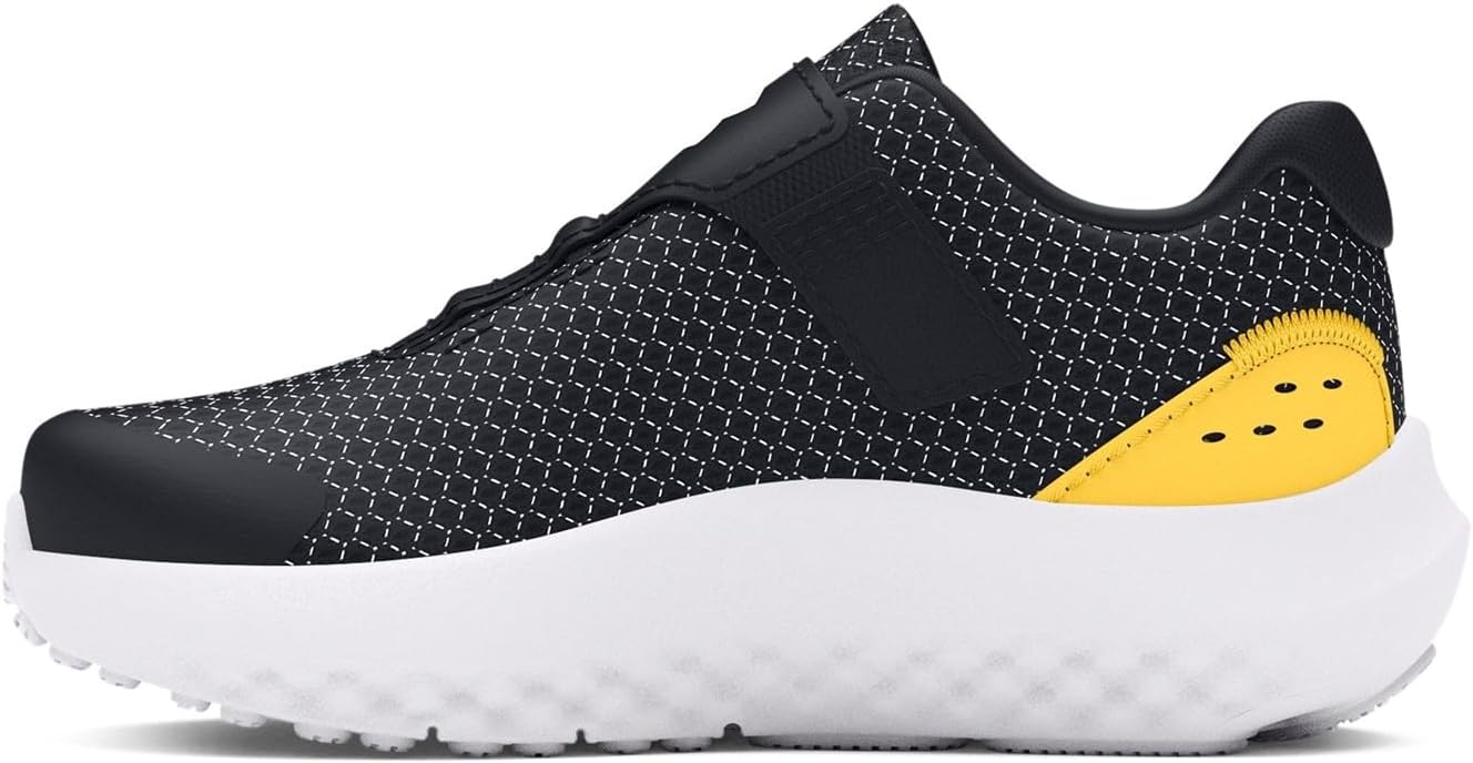 Детские кроссовки Under Armour Baby Girls' Surge 4 с альтернативной застежкой, (004) Black/Taxi/White — фото 2