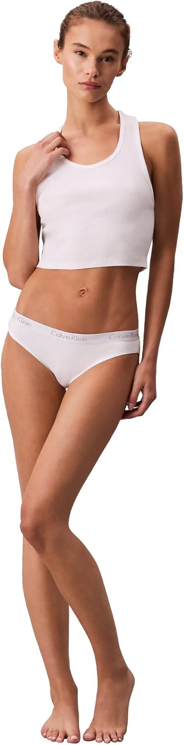 Женские трусики-бикини Calvin Klein Motive Cotton Multipack, 3 шт., Black/Classic White/Grey Heather — фото 3