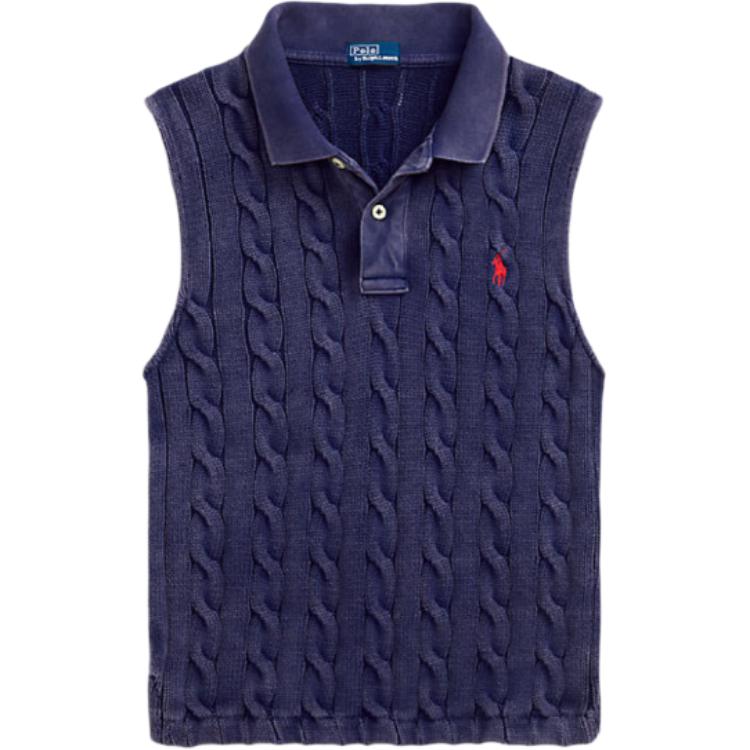 

Вязаный жилет кабельной вязкой Polo Ralph Lauren, синий