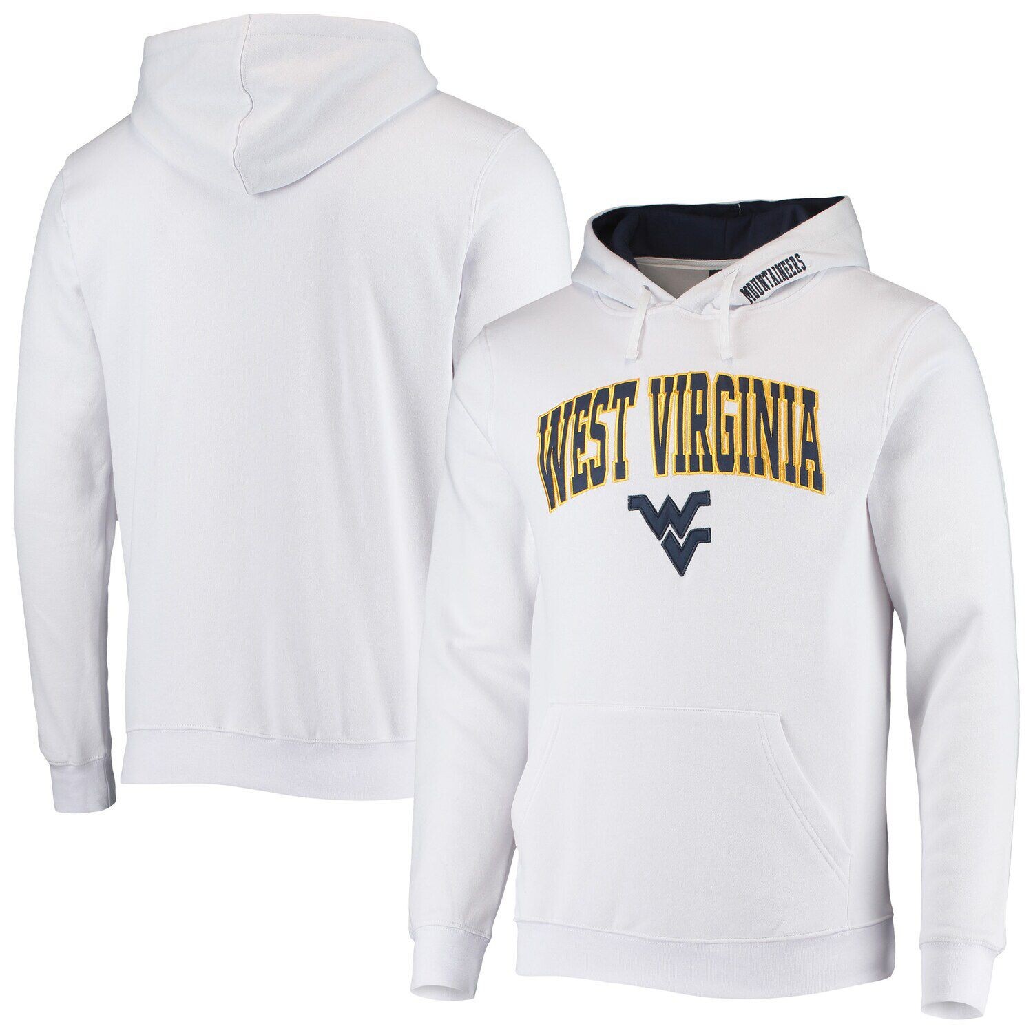 

Мужской белый пуловер с капюшоном West Virginia Mountaineers Arch & Logo 3.0 Colosseum