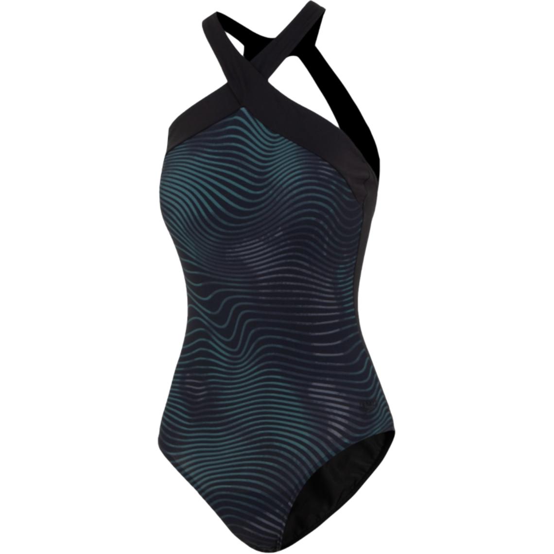 

Speedo Слитный женский купальник, черный, зеленый