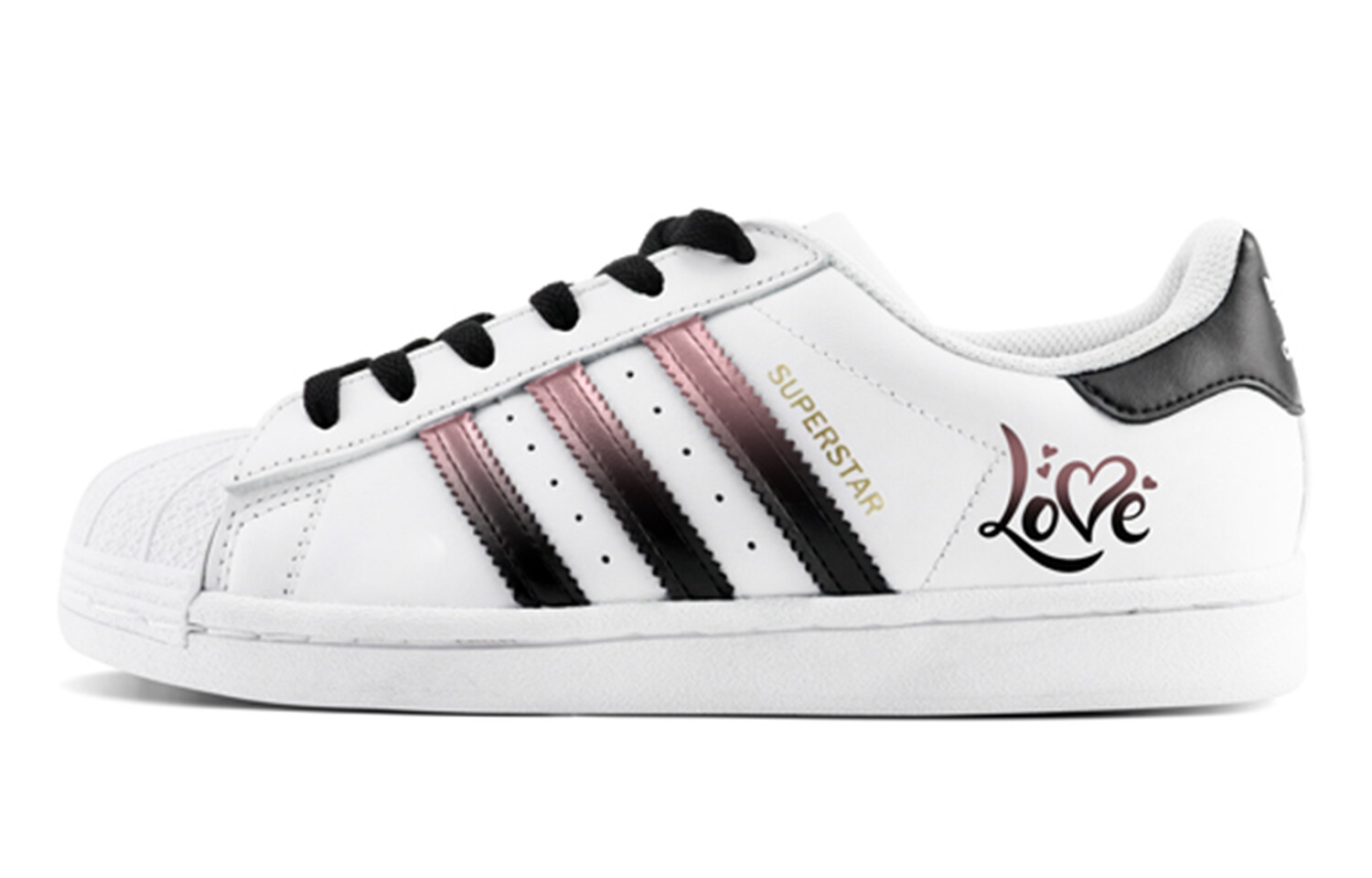 

Скейтборд-кеды Superstar унисекс с низким верхом, белый/черный/розовый Adidas Originals