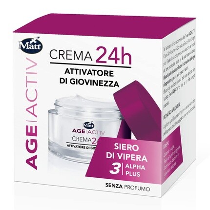 Сыворотка Matt — Косметика Ageactiv Cream 24H Youth Activator Anti-Aging With Viper Serum для увлажненной, 50 мл — фото 3