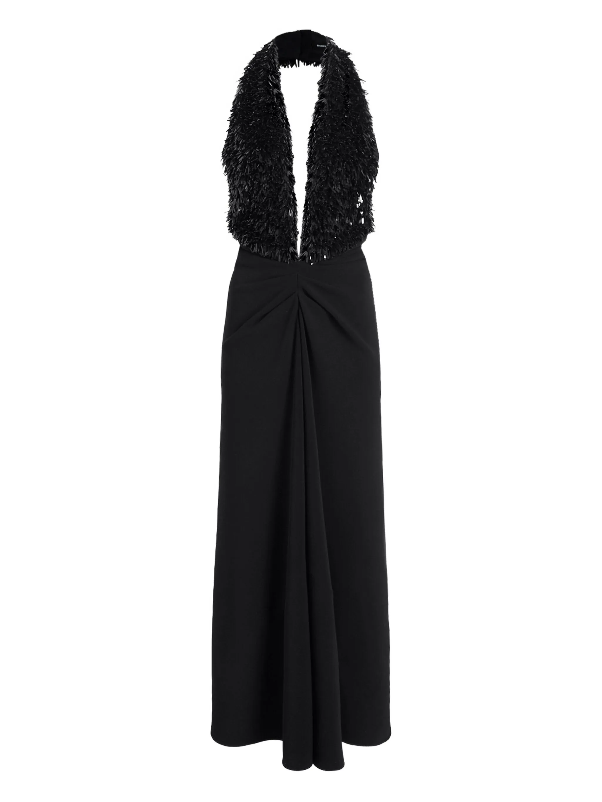 

Платье с бахромой и драпировкой Proenza Schouler, черный