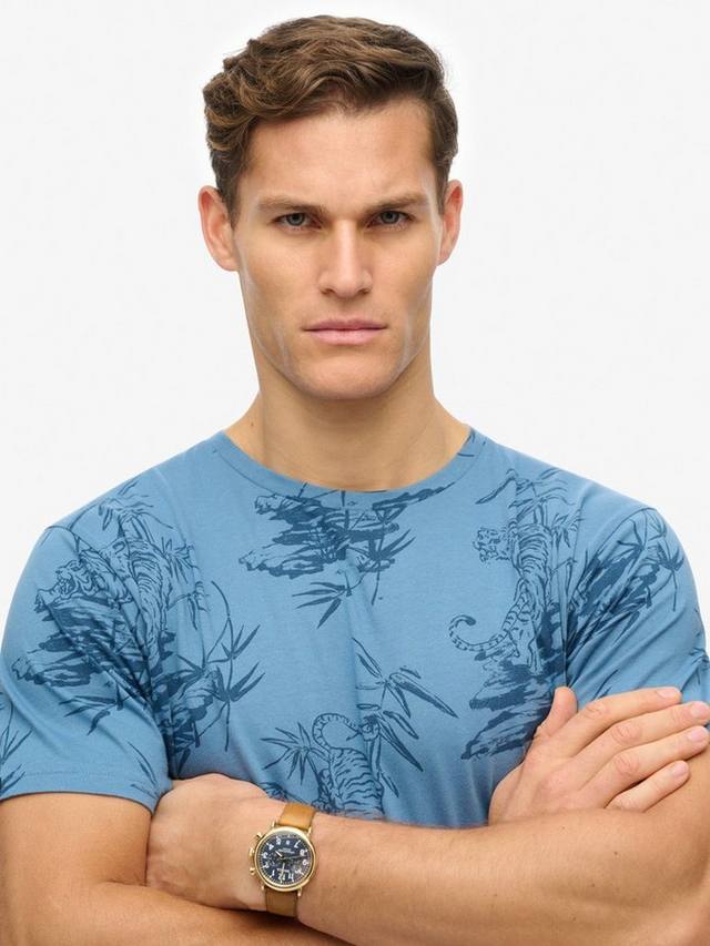 Классическая футболка essential с принтом Superdry, синий — фото 4