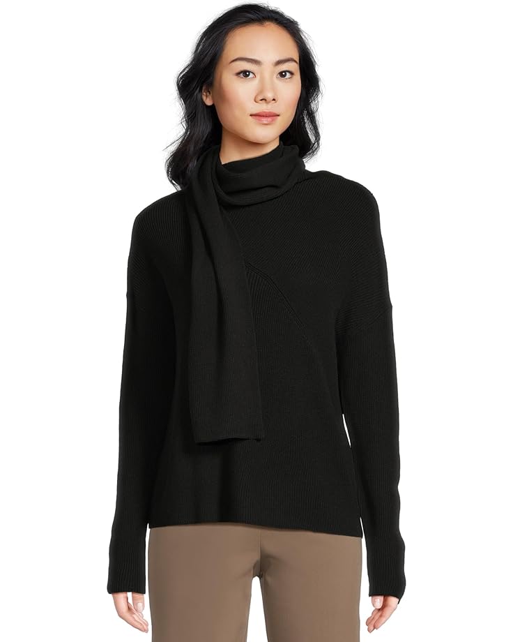 

Женский свитер Elliott Lauren It's A Wrap - Long Sleeve Relax с прикрепленным шарфом, Black