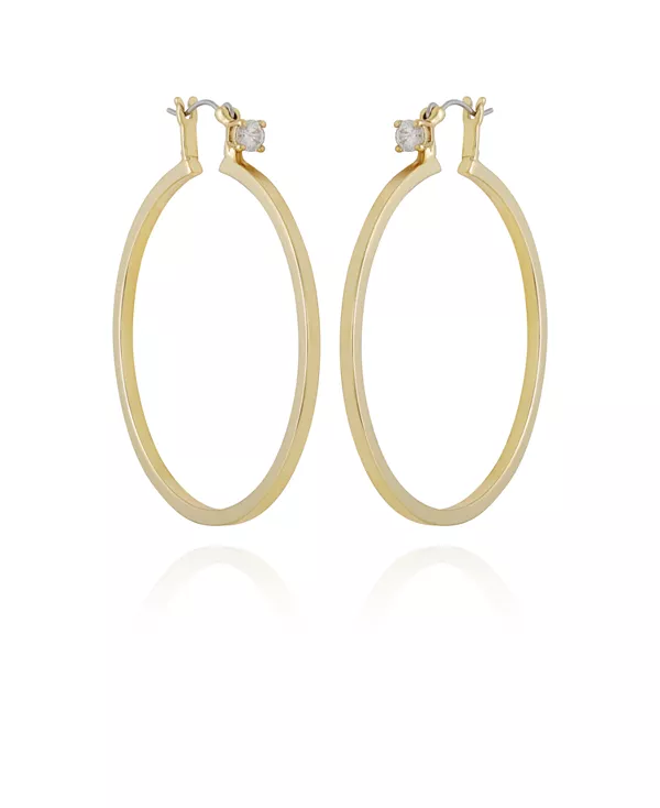 

Большие серьги-кольца с кубическим цирконием золотистого оттенка Vince Camuto, gold